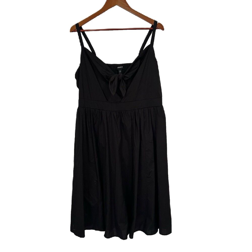 Torrid Sundress Women 2X Black Bow Smocking Lined Beach Coastal Mermaid Cocktail
